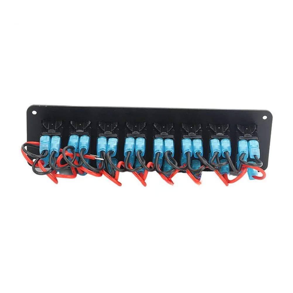 Rugged 8 Position Marine Switch Panel for Yacht Dash Mounting Compatible with 12V 24V DC Lighting and Power Accessory Circuits