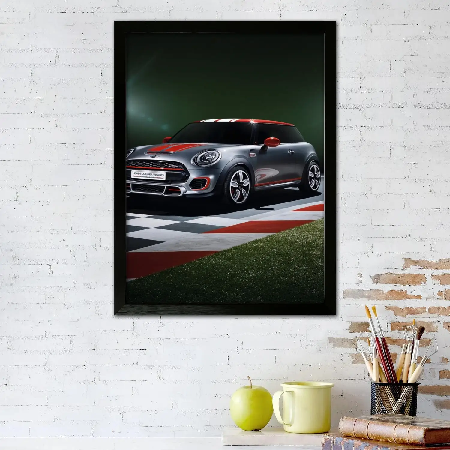 mini cooper Canvas Art Poster and Wall Art, Picture Print, Modern Family Bedroom Decor, Posters,Decorative painting