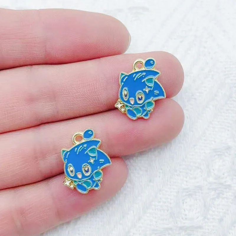 10pcs Cartoon European and American Rabbit Jewelry Accessories DIY Drip Oil Alloy Pendant Jewelry Keychain view 4