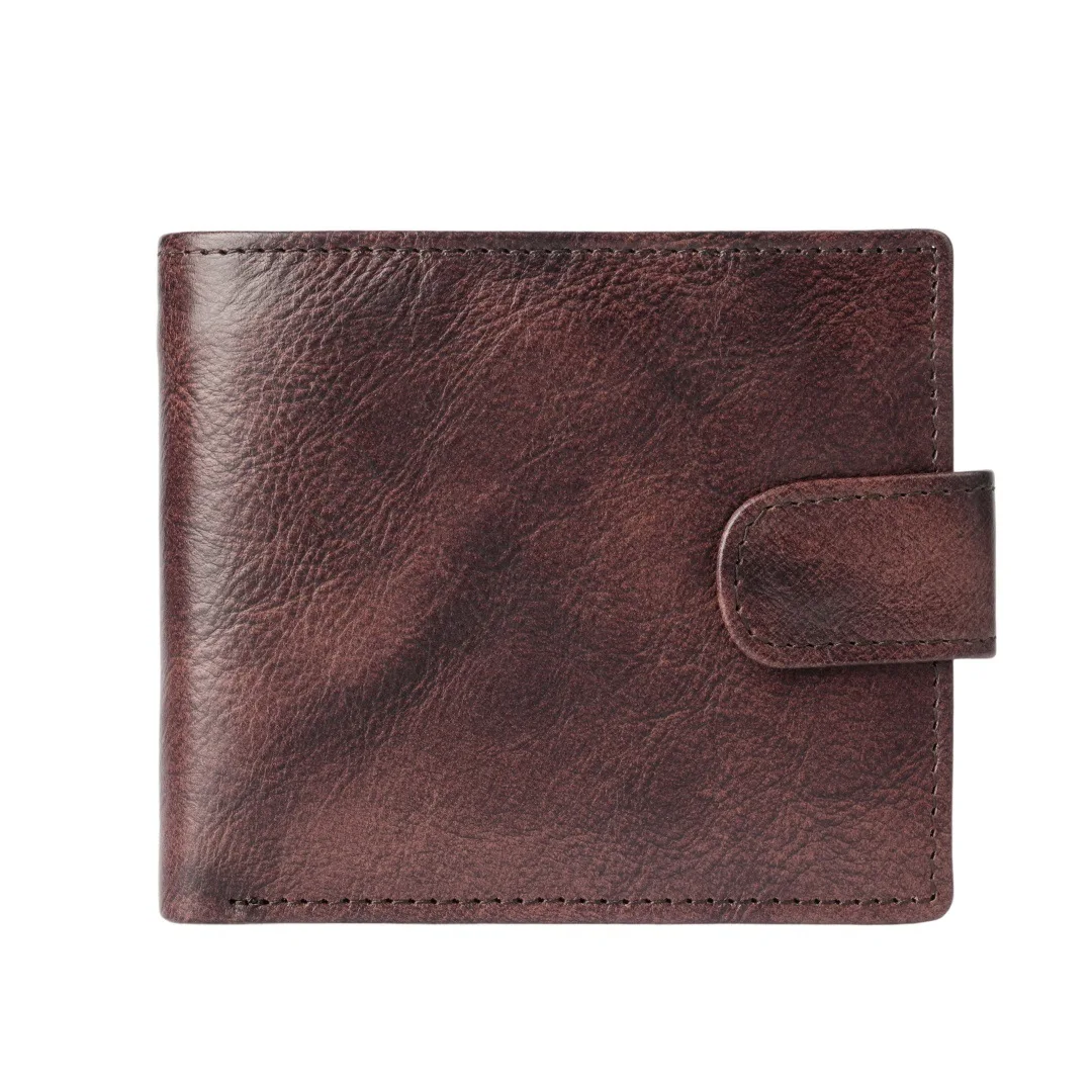 Men's Genuine Leather RFID Multi-Card Hard Start Coin Wallet Japanese Business Vegetable Tanned Cloth Men's Wallet