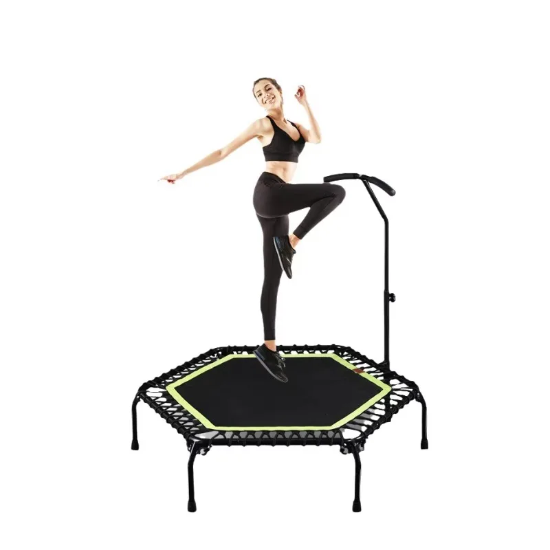 

YTYIN Indoor Polypropylene Adjustable Trampoline For Adults & Children Unisex Aerobic Exercise Cardio Fitness With Handle