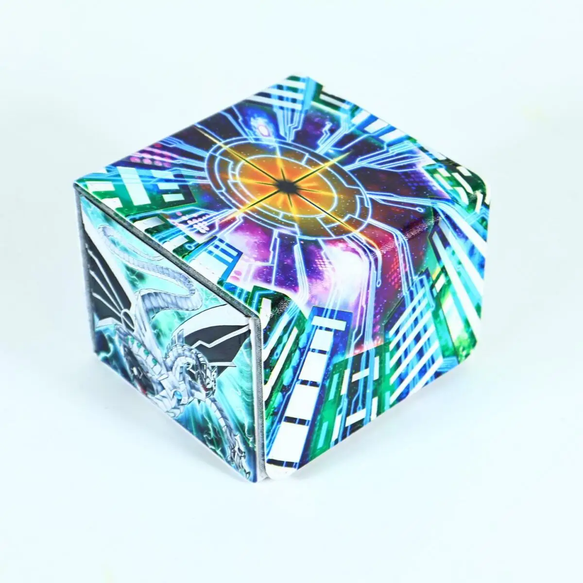 Diy Self Made Yu-Gi-Oh! Sin World Card Storage Box Ygo Malefic World High-End Leather Magnetic Card Box Anime Cards Gift Toys
