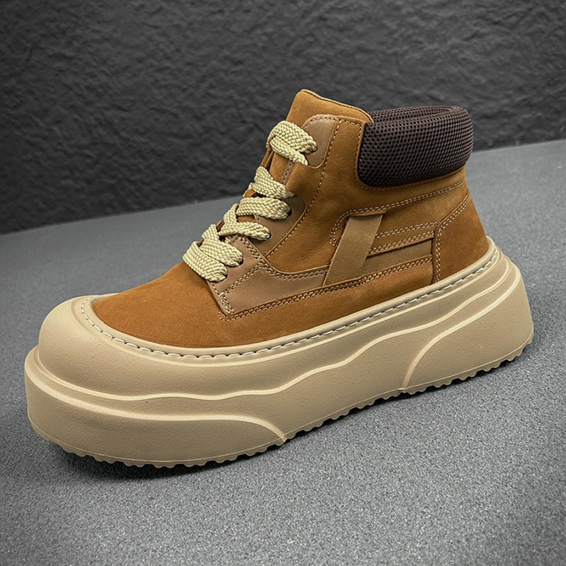 

Winter New Man Shoes Classic Men Retro Ankle Boots Fashion Waterproof No-slip High-top Casual Shoe Work&Safty Boots Botas Hombre