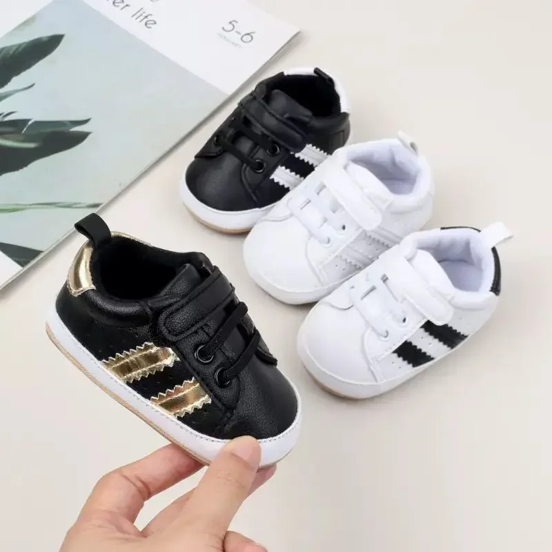 

Color blocking Sports shoes Fashion 0 to 18 Month for Toddler Boys and Girls Baby Sneaker Soft PU Leather Baby Casual Shoes