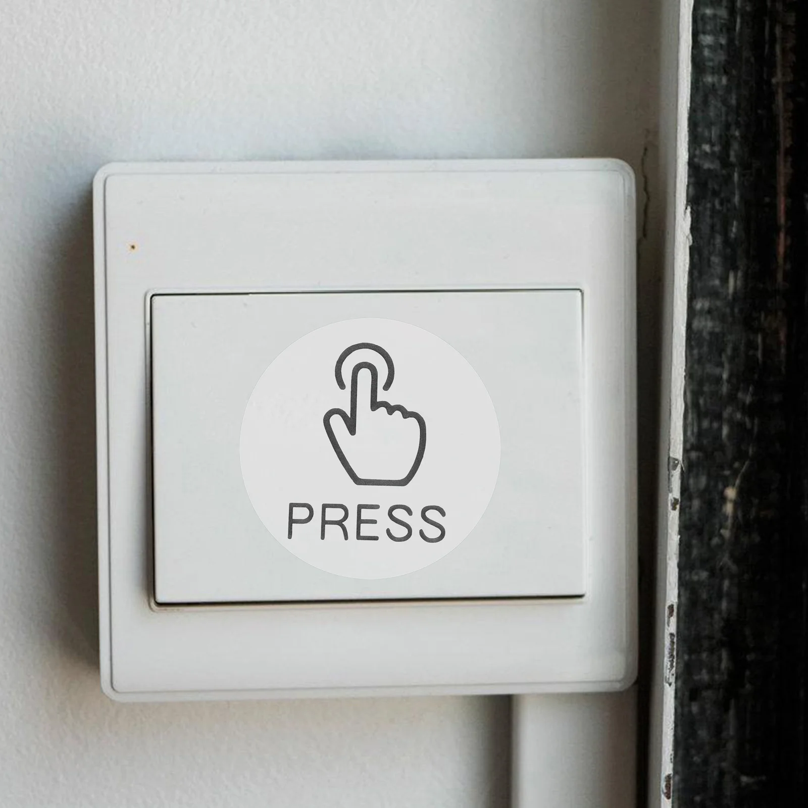 

24pcs Button Label Sticker Door Switch Decal Press Sign PVC Reminder Stickers for Home Office Long Lasting Wear Resistant Easy