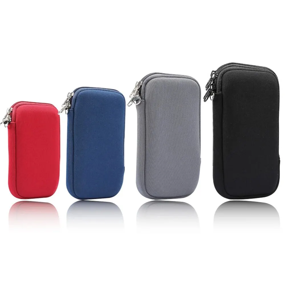 

Universal Neoprene Phone Bag For iPhone 15 14 13 12 Pro Max Samsung Xiaomi USB Data Cable Charge Treasure Shockproof Storage Bag