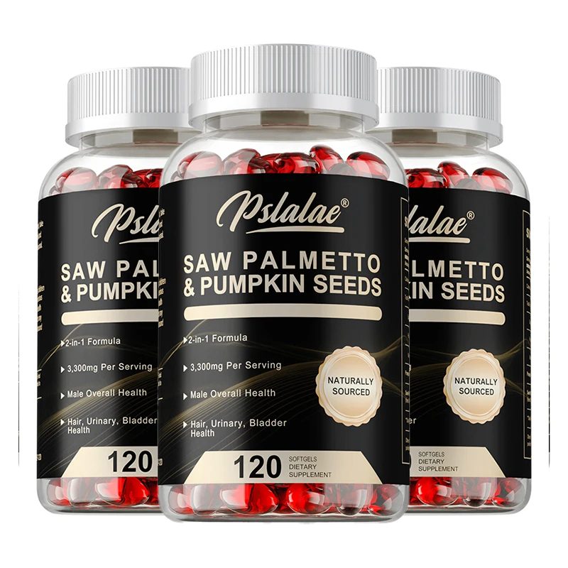 

Pumpkin Seed Oil & Saw Palmetto Capsules, Support Men’s Prostate Urinary Tract, Hair Scalp and Cardiovascular Wellness, Non-GMO