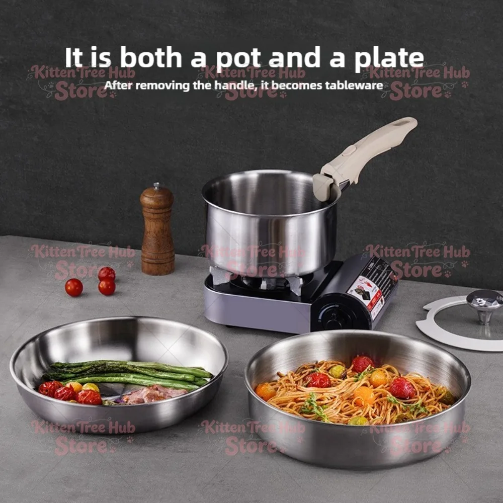 Cookware Set Pot and Pot Set Removable Handle 9 Piece Induction Kitchen Cookware Set Dishwasher Oven