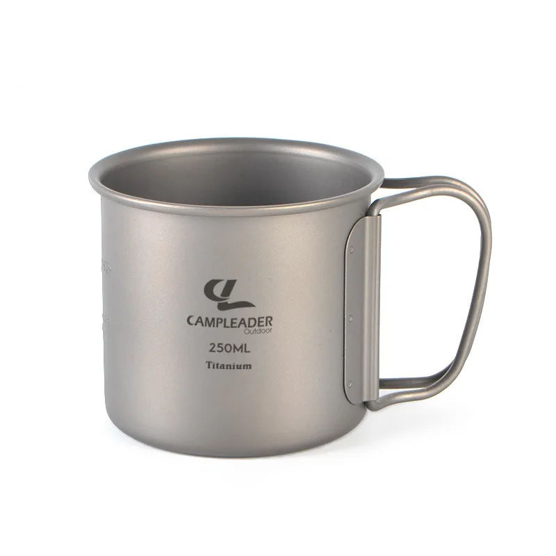 

Pure titanium water cup, outdoor foldable drinking cup, portable boiling water camping single-layer 250ml