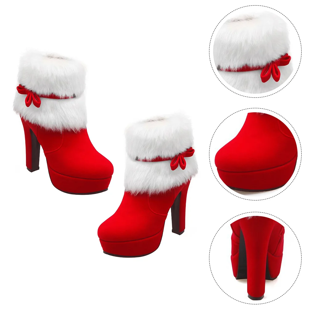 

Christmas Boot Shoes for Women Booties Girls Boots Winter Xmas High Heel Sandals