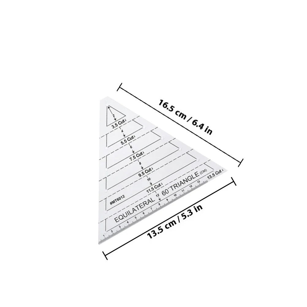 2Pcs Acrylic Patchwork Ruler Quilting Template with Measurement Lines for Sewing Crafts Easy to Use Creative Tool