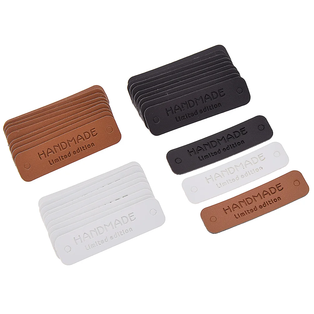 Handmade Garment Tags Labels PU Leather Labels For Jeans Bags Shoes Making Supplies
