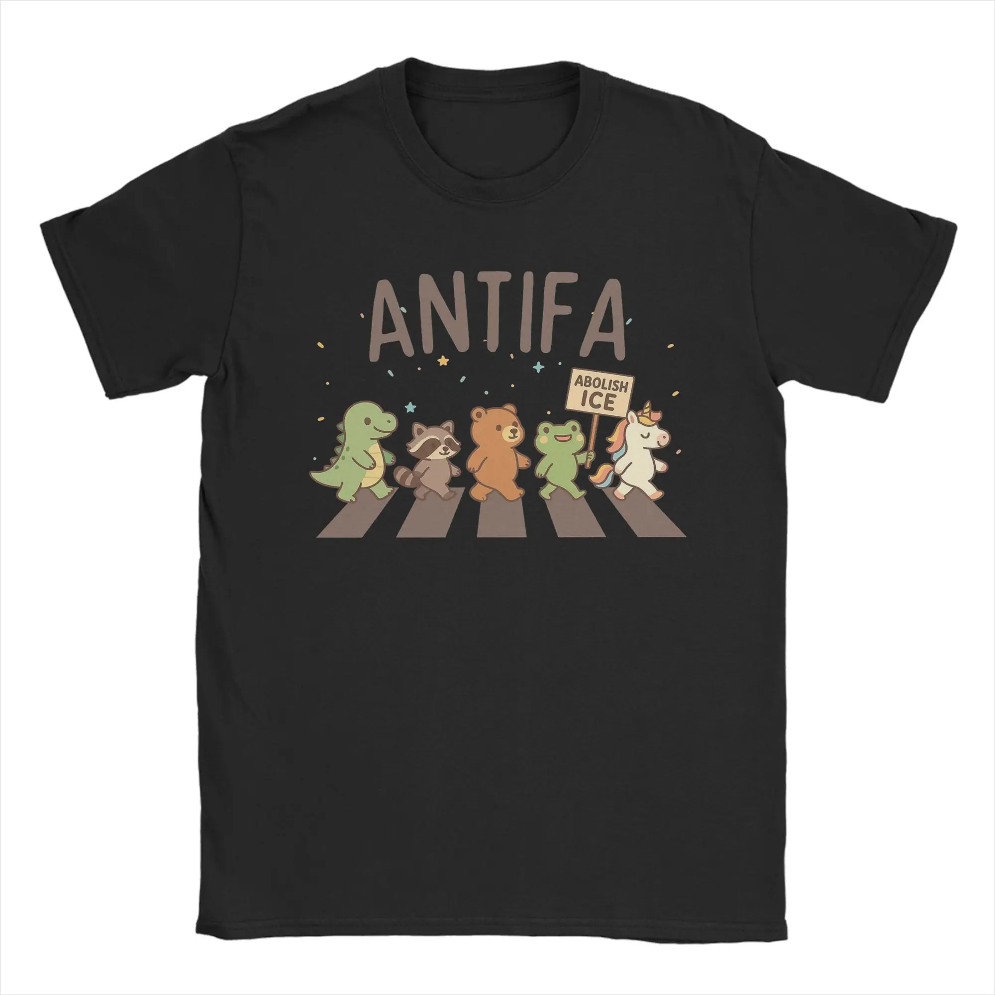 

Funny ANTIFA Portland Frog T-Shirt Men Round Neck Cotton T Shirt Short Sleeve Tees Plus Size Clothing