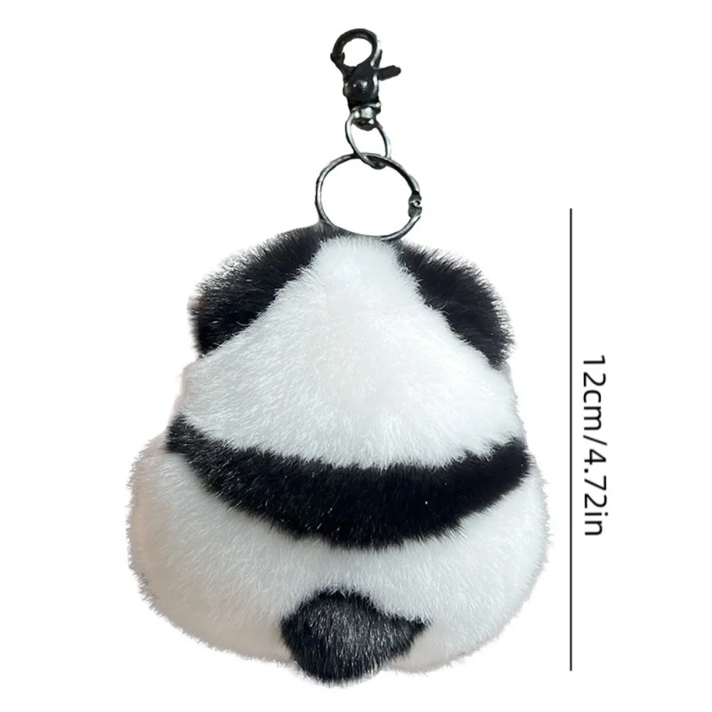 Imitation Mink Fur Mini Panda Keychains Kids Cute Plush Animal Doll Car Key Ring Bag Pendant Ornaments Toy Accessories Gifts