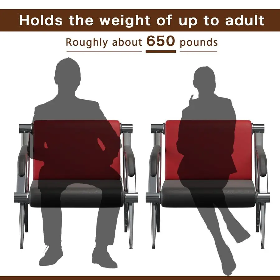 肘掛け付き待合室椅子 PUレザー オフィス家具、オフィス来客用座席 ロビー会議受付椅子 空港用