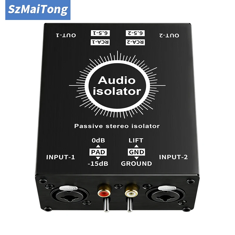 2 Channel XLR 6.5 Lotus Audio Isolator, 2-Way Current Noise Eliminator for Mixer & Live Broadcast Equipment