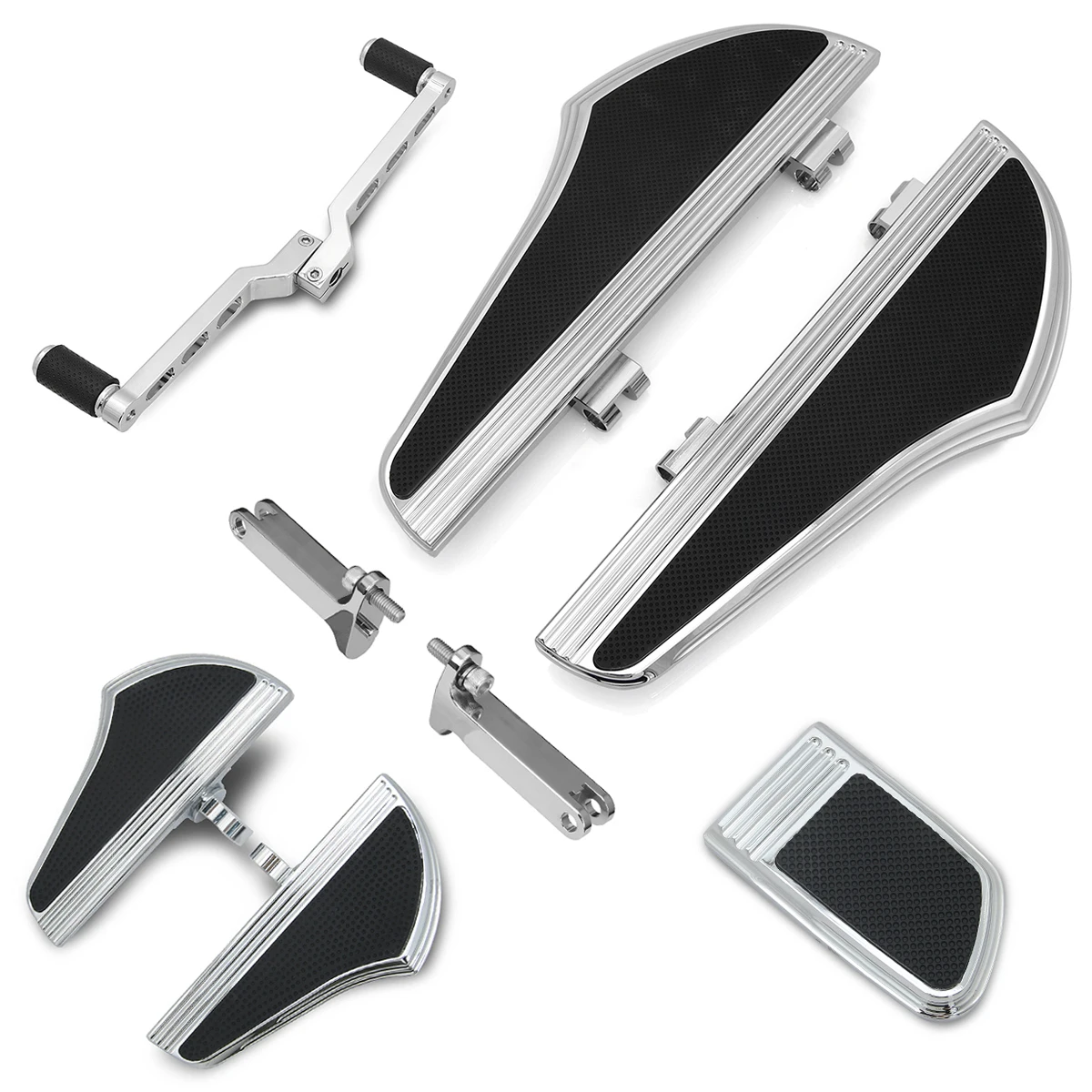 For harley Touring FLHX Chromed Defiance floorboards Heel Toe Shift Levers rear footboards Pedal