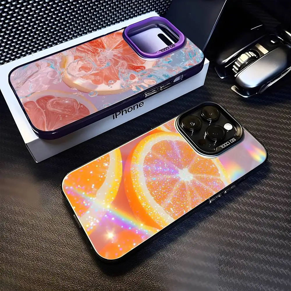 

Fresh Orange In Piece Phone Case For iPhone 16,15,14,13,12,11,Mini,Pro,MAX Purple Matte Shockproof Cover