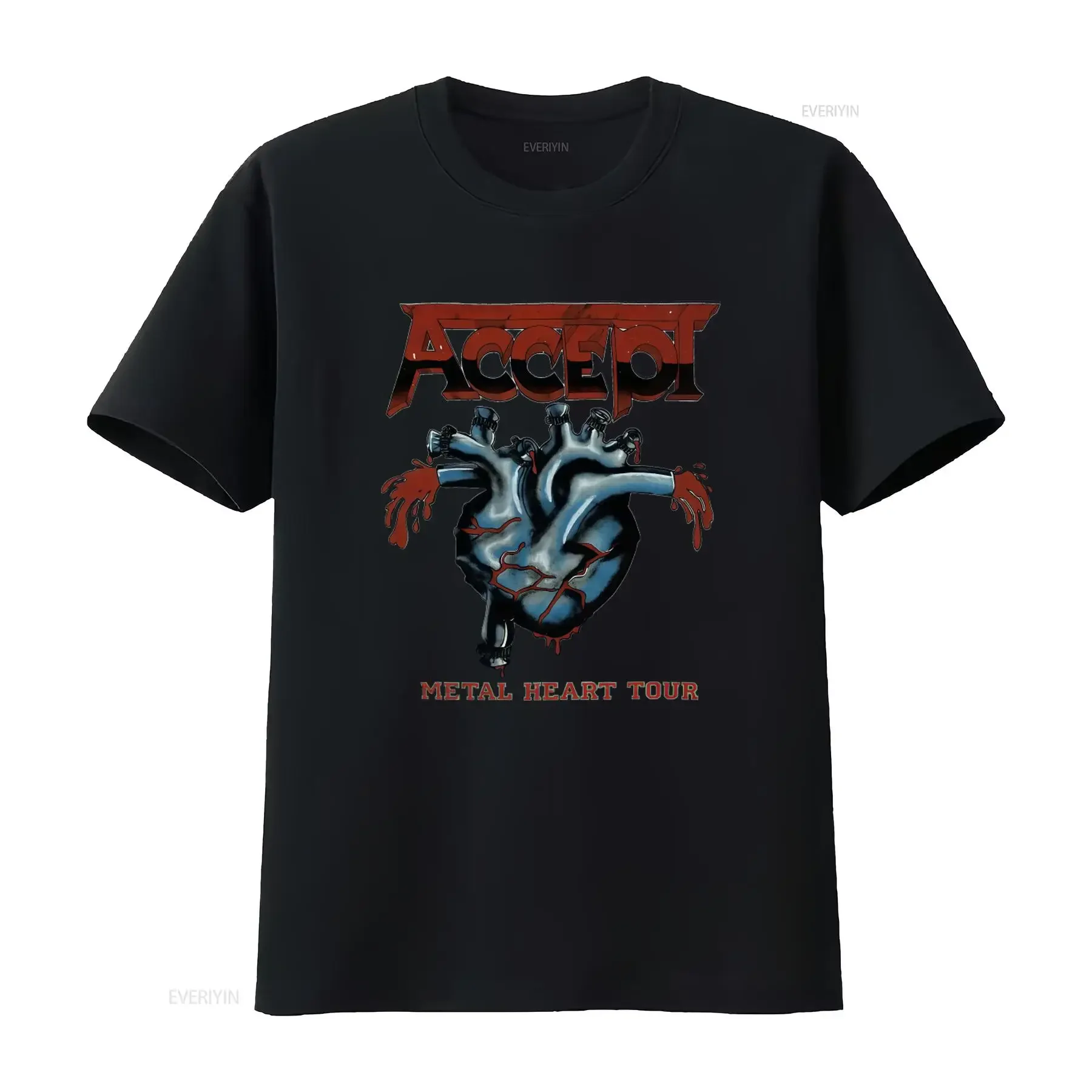 Hot ACCEPT Band Metal Heart Tour Classic T Shirt for Men S to 235XL Sizes Available vintage Washed designer clothes fashion