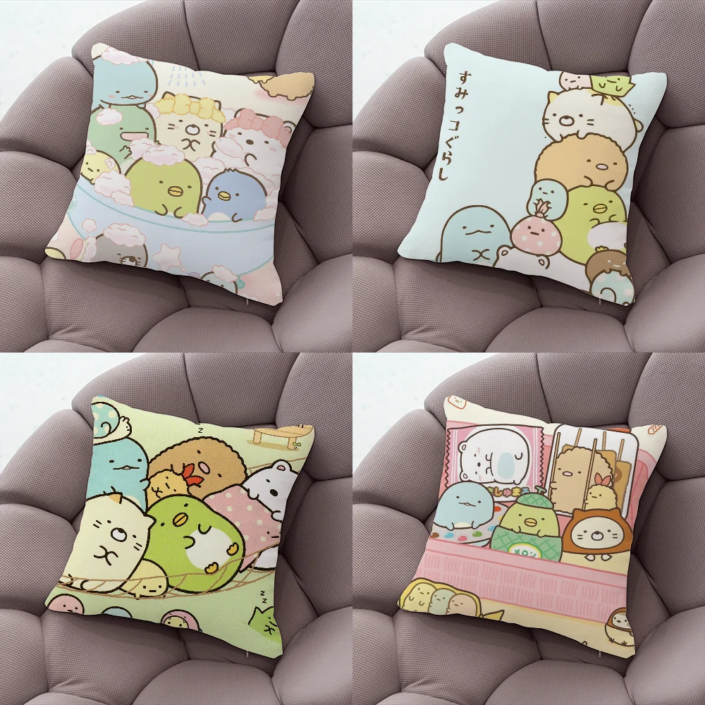 

Kawaii S-Sumikko G-Gurashi Pillow Case Pillow Case Living Room Sofa Cushion Cover Suitable For Home Bedroom Room Decoration