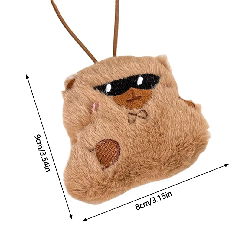 Cute Capybara Plush Toy Soft Stuffed Doll With Lanyard Keychain Backpack Pendants Bag Hanging Ornaments Couple Accessories Gifts