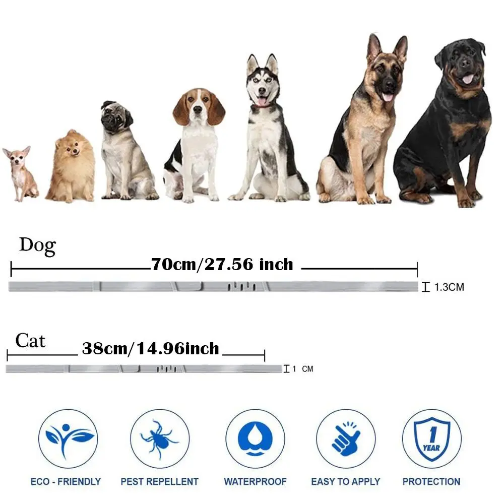 Anti-Mosquito Silicone Dog Collar, Prevenção de pulgas e carrapatos, Colar Universal Gato, Corgi Corgi Prevenção, Proteção 8 Meses