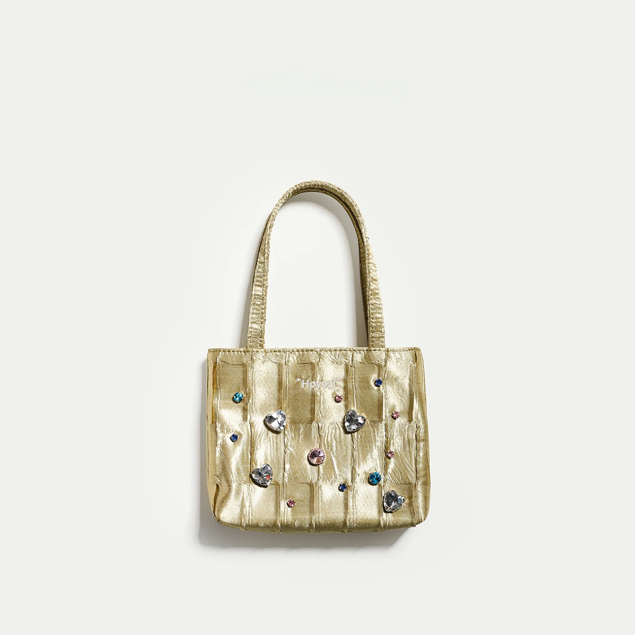

New Chinese pleated rhinestone rivet mobile phone bag