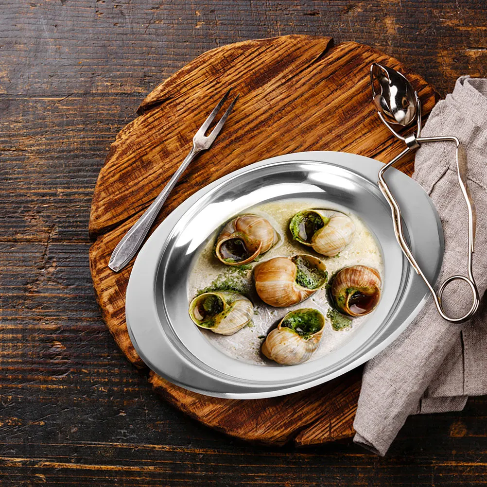 

2 шт. тарелка в виде улитки из нержавеющей стали, термостойкий кухонный инструмент для выпечки, блюдо для ракушек, держатель для ракушек, практичный дизайн, температура