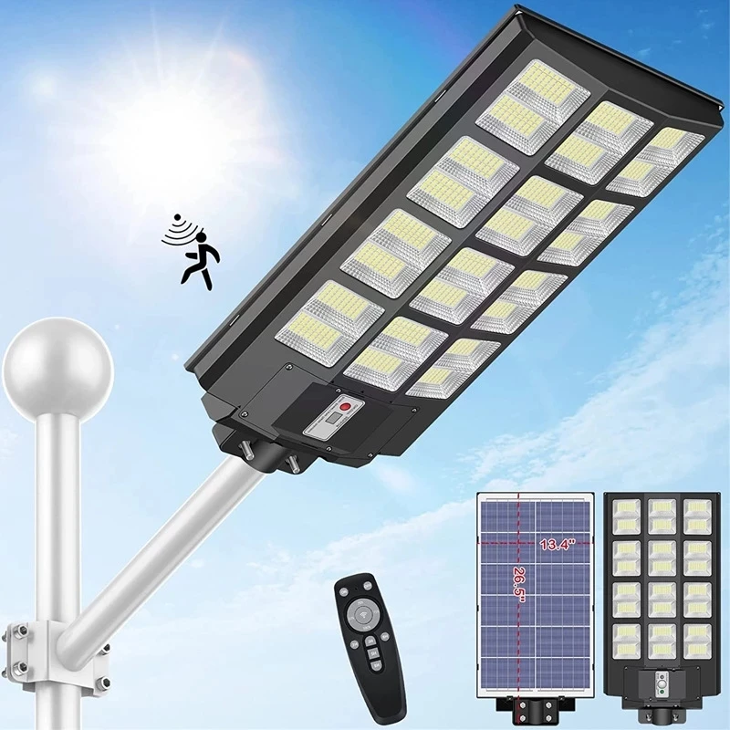 1152LEDs 300000LM Super Bright Solar Street Light Outdoor Solar Motion Sensor Waterproof Solar Power Lamp for Yard Country House