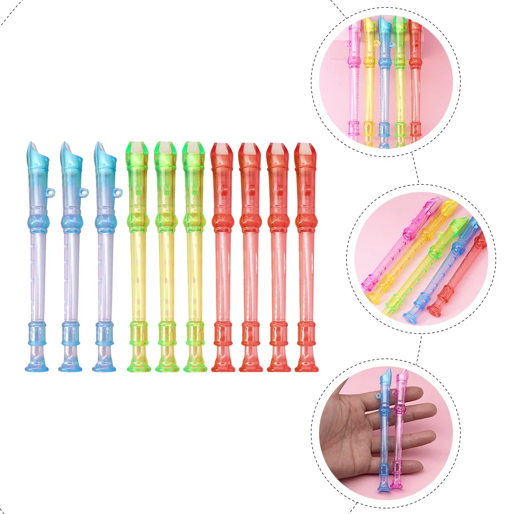 

10pcs Children'S Early Education Flute Simple Wind Beginner Practice Clarinet Kids Musical Durable Light Easy Blow 6-Hole