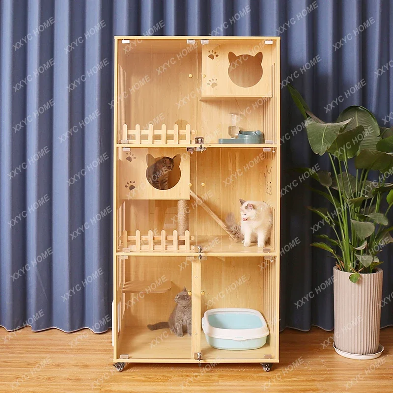 Cat Villa Large Luxury Cat Nest Indoor Home Panoramic Cat Cabinet Does Not Cover an Area of Cat Cage