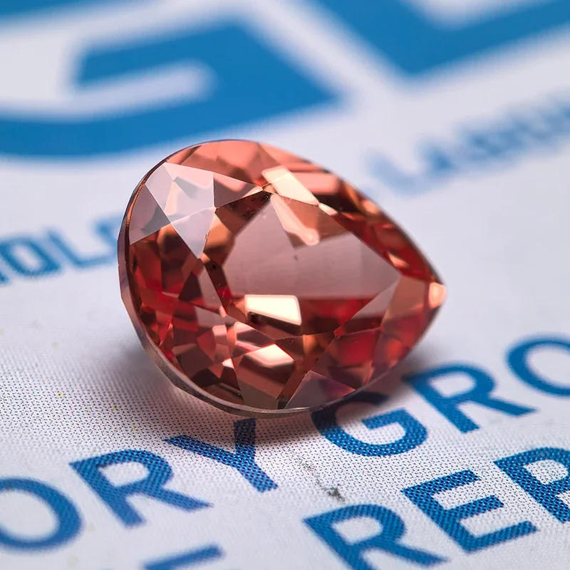 Lab Grown Sapphire Sunset Orange Color Pear Shaped VVS1 Charms DIY Ring Necklace Earrings Main Materials  with AGL Certificate