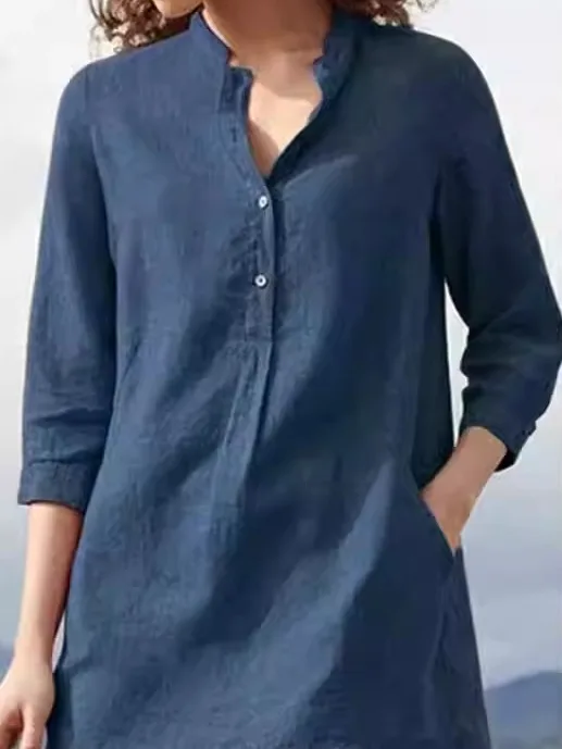 

Повседневная женская куртка на пуговицах, чистый цвет, летняя свободная посадка из полиэфирного волокна, обычная длина све, семь пуговиц