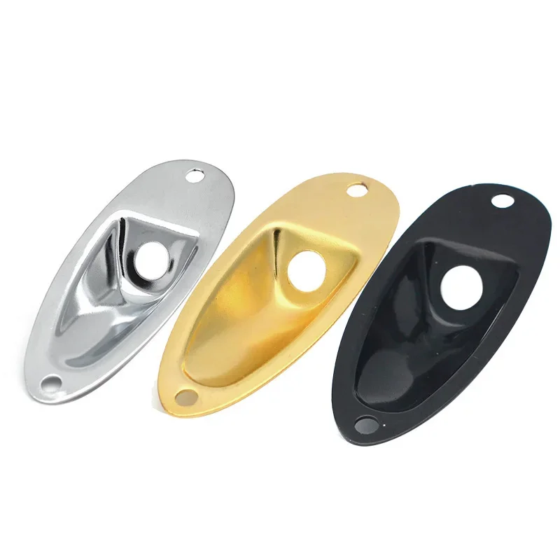 Boat Style Electric Bass Guitar Jack Plates, Socket Plates, Black, Gold, Chrome