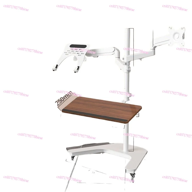 

17-32 Inch Monitor, Computer Floor Mobile Bracket, No Punching Sofa, Bedside Lazy Trolley, White
