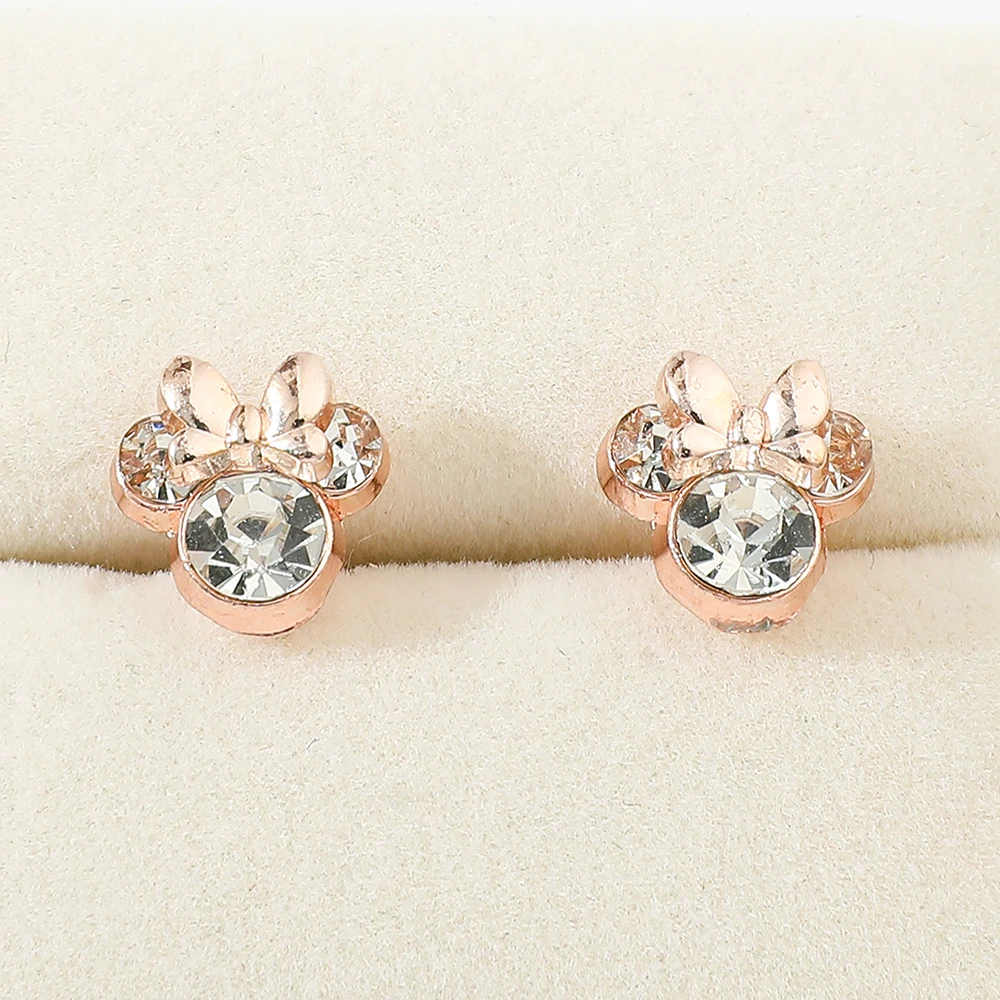 ディズニー ミッキーマウス 鮮やかなイヤリング 漫画 ラインストーン ジュエリー 女の子用 グレート キャンパス スタイル ギフト