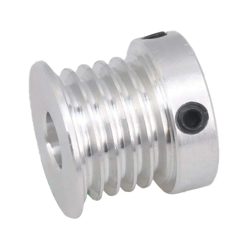 V-Type Belt Pulley 5 Slots with 2 Screw 10mm Inner Hole Dia 58mm Dia