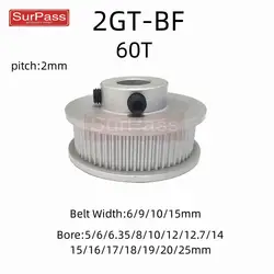 2GT/GT2 Timing Pulley 60T  Tooth Teeth Bore 5/6/8/10/12/14/16/18/20/25mm Synchronous Wheels Width 6mm/9mm/10/mm/15mm Belt Width