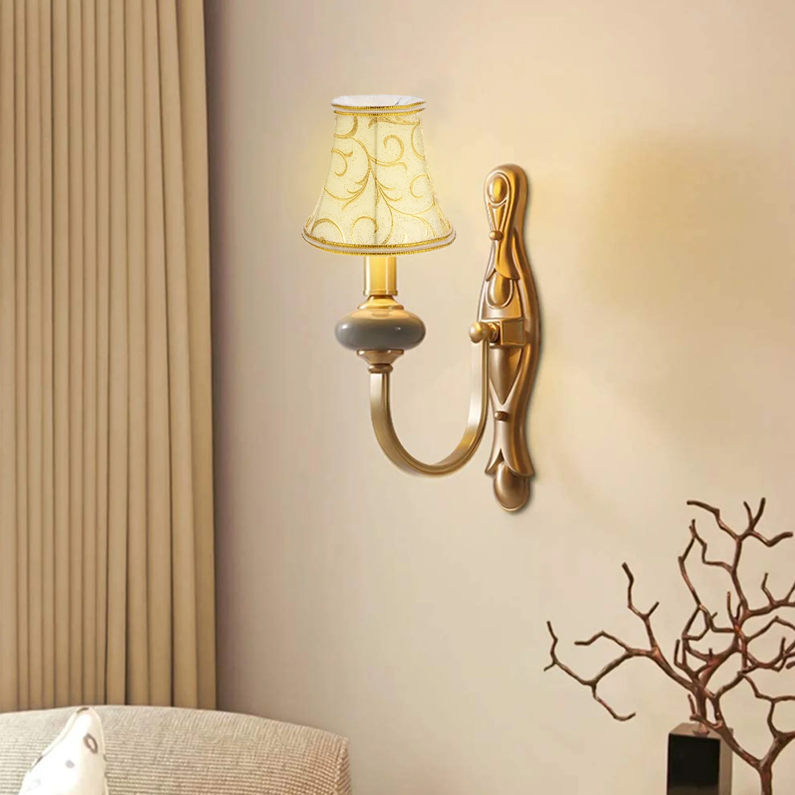 

1Pcs European Style Lamp Accessory Premium Fabric Lampshade for Table Floor Wall Lamps Protective and Decorative Lighting