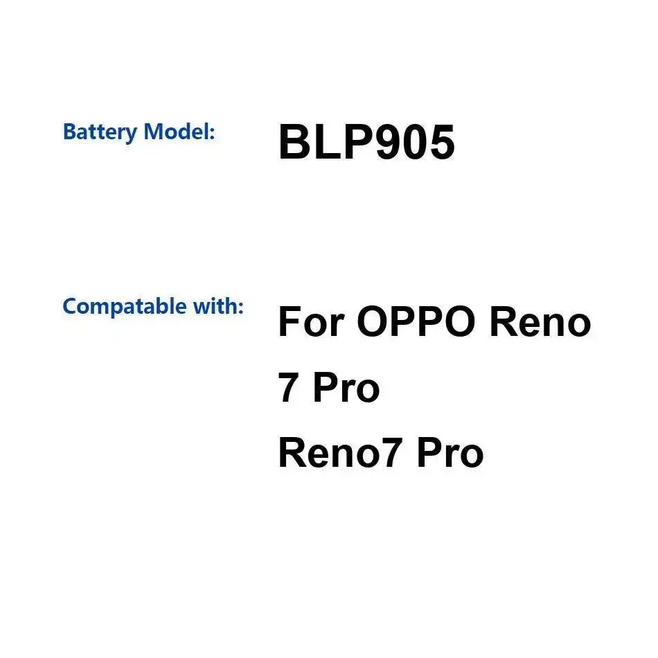 

Прочный аккумулятор мобильного телефона 4500 мАч BLP905 для Oppo Reno 7 Pro, надежное питание