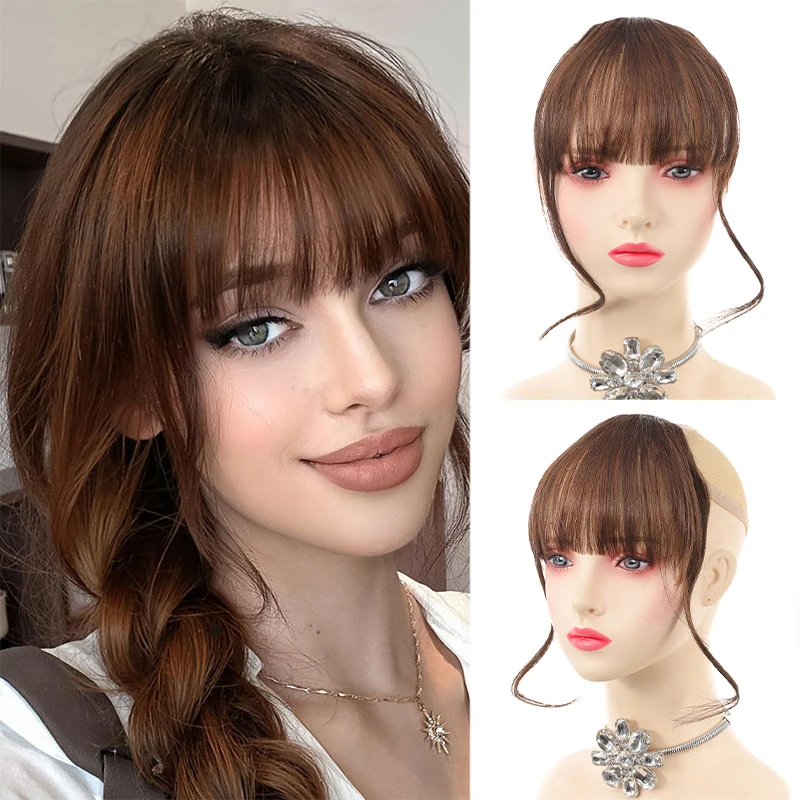 

Парик с драконьим бородом и челкой, имитация натуральных волос, женский парик с челкой на лбу