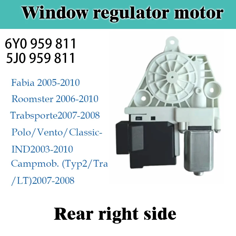 100% Nieuwe Raamheffermotor voor Skoda Fabia Roomster VW T5 T6 Polo 9N OEM 6Y2959802 6Y0959811 6Y2959801 6Y0959812 5J0959812