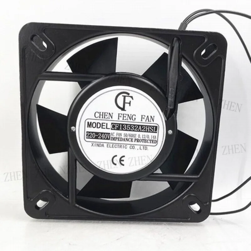 Y  1 Pc.  FOR CHEN FENG Fan CF13532A2HSL AC220V 13532 13.5CM 2 Wire aluminum frame