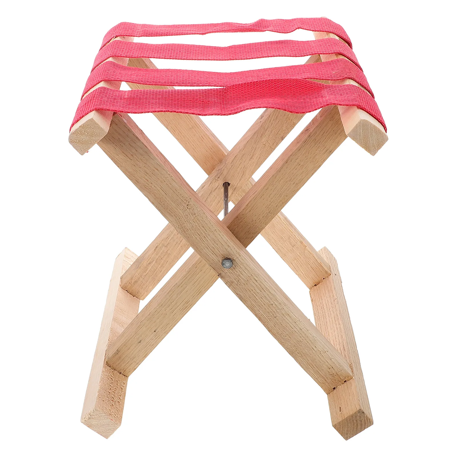 

Sports Outdoor Folding Chair Garden Fishing Collapsible Bench Solid Wood Sit Camping Foot Stool