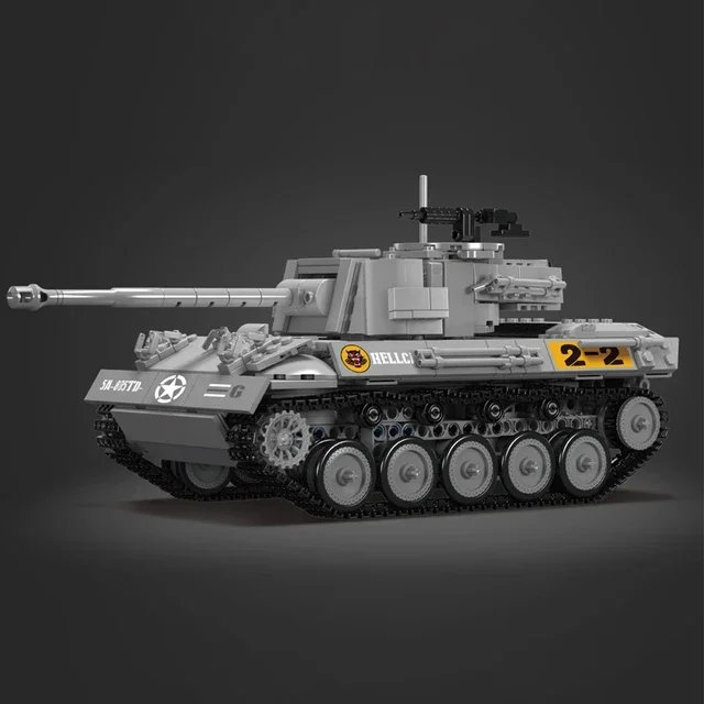 Mal King 20032 Technische Militaire Tank Bouwsteen Rc M18 Hellcat Tank Baksteen 3d Puzzel Montage Speelgoed Kerstcadeau Voor Kinderen