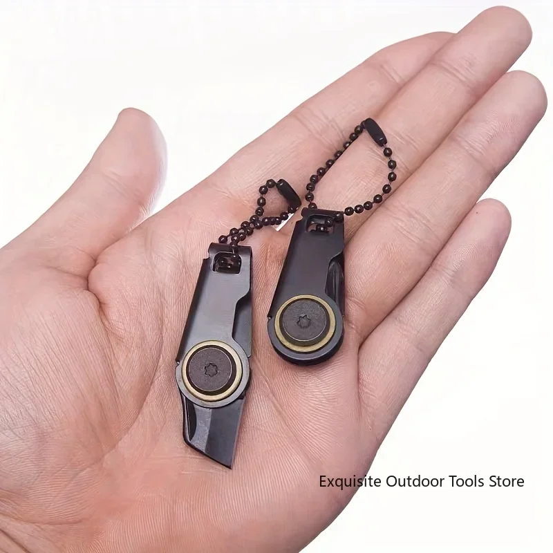 

New EDC Mini Folding Knife, Outdoor Portable Knife, Multi functional Camping Keychain Pendant Pocket Knife