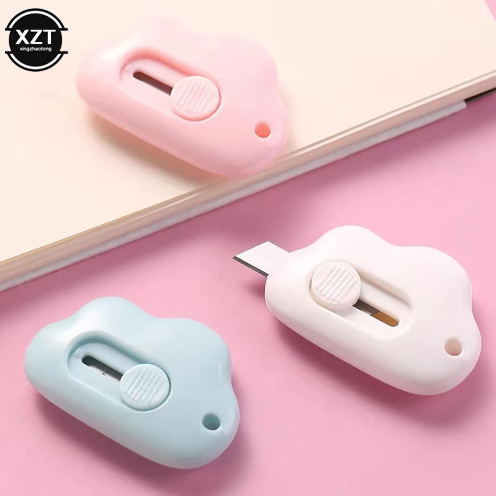 Kawaii Mini Pocket Clouds Art Utility Knife Paper Cutter Cutting Paper Razor Blade Office Stationery Handmade Knife