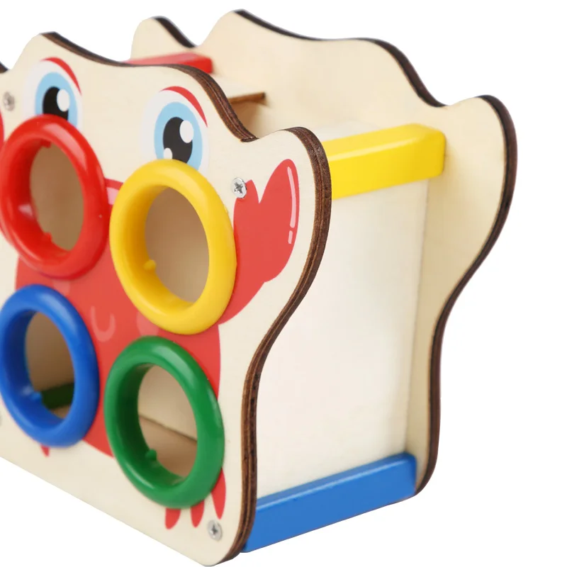 خشبية قصف مقعد الطفل منضدة كرة مستديرة لعبة لعبة مونتيسوري اللون مطابقة التنسيق بين اليد والعين غرامة التدريب على السيارات #4