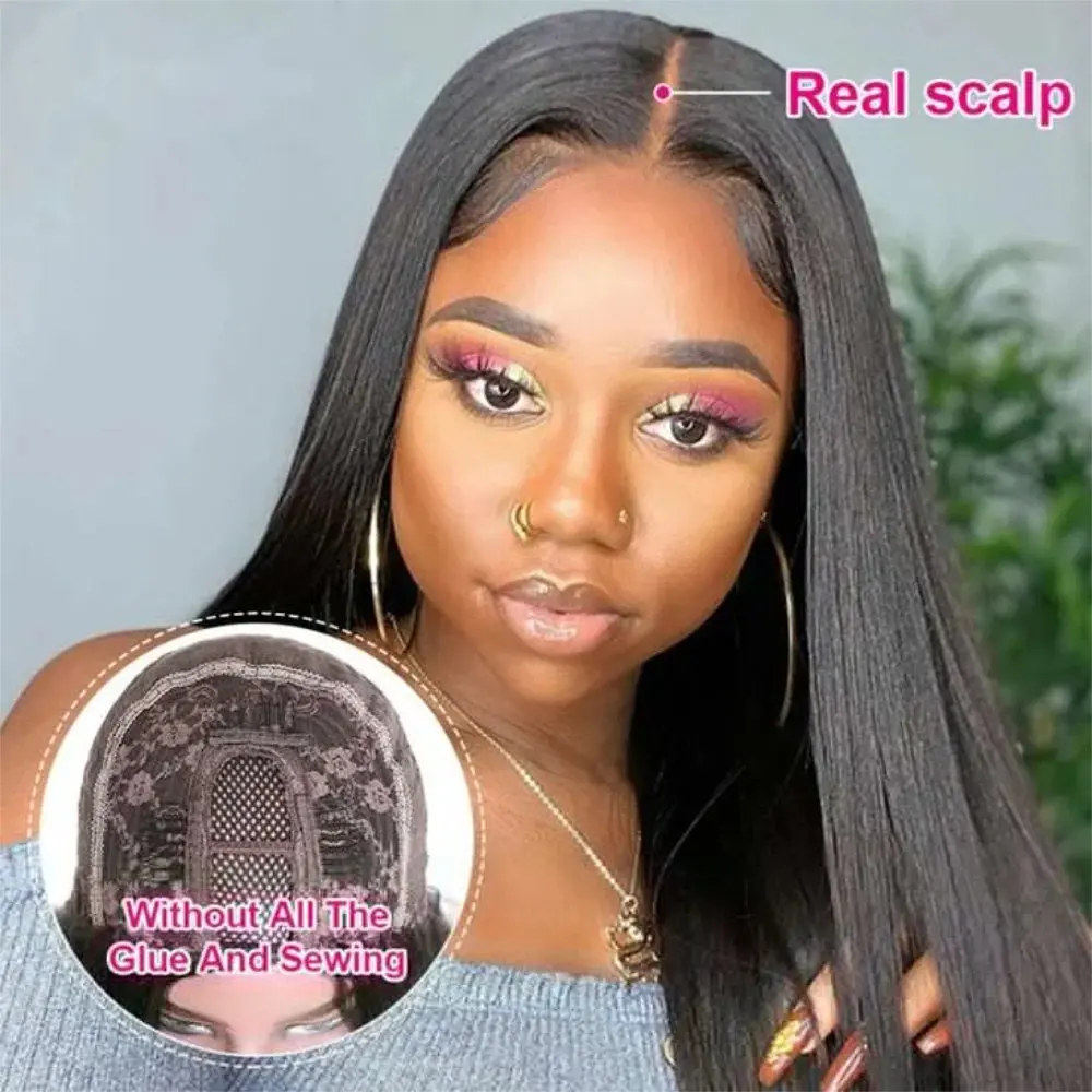 Natural Black 180 Density 13X4 HD Lace Front Wig Human Hair 13x6 Straight Pre Plugging Closure for Women 20 Inch Human Hair Wig