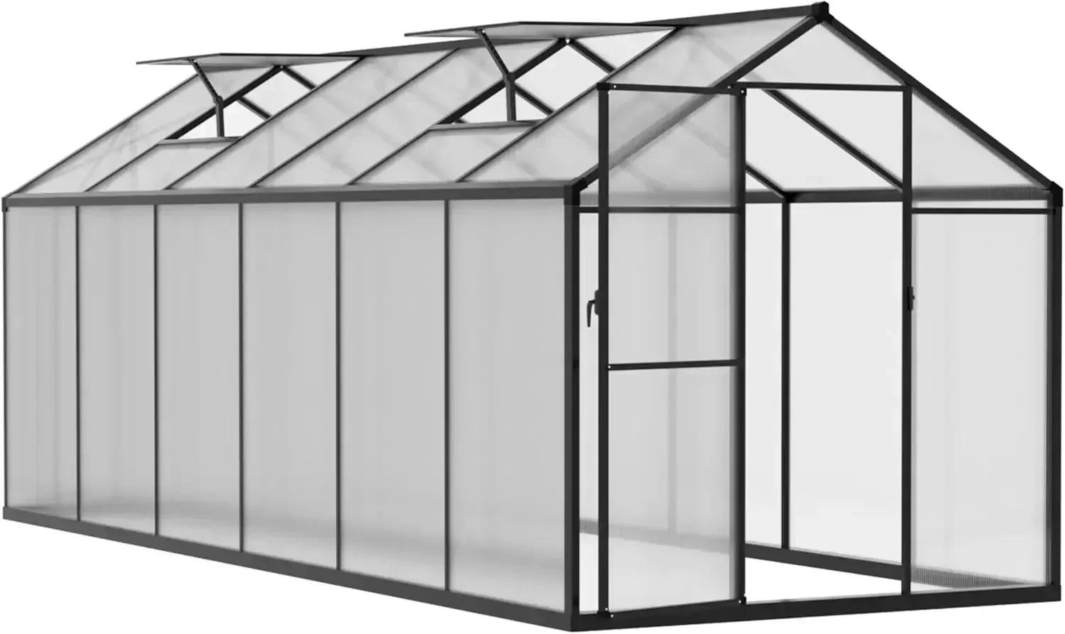 

[High Quality, Fast Shipping!]6’x12’ Greenhouse for Outdoors, Upgraded Rivet Structure with 2 Vents, Lockable Door, 4mm Twin-Wal